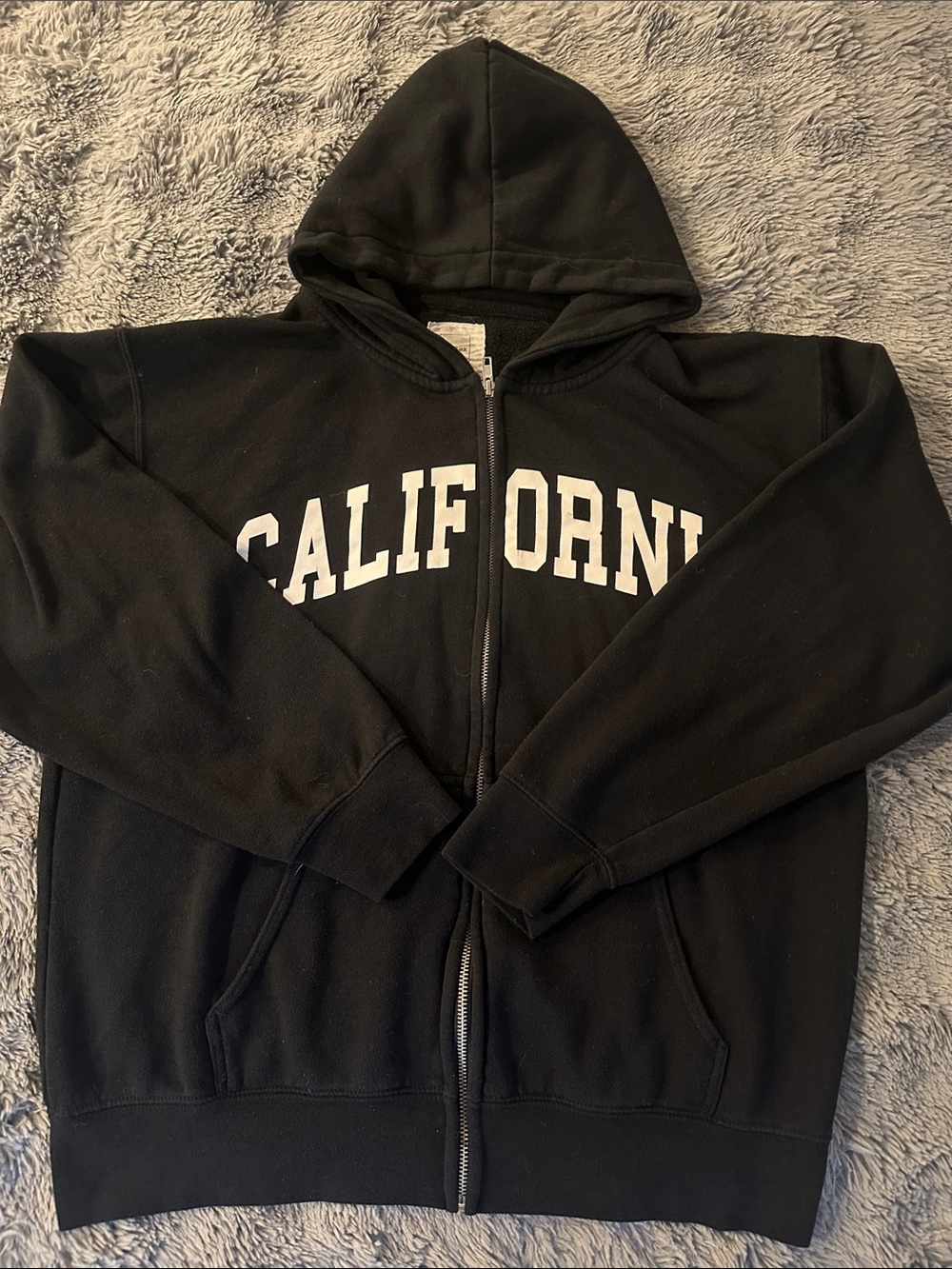 Reflex California Cotton blend Men’s Large Black Full Zip-Up hoodie sweatshirt